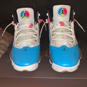 Jordan 6 Rings White Light Blue Fury Cyber